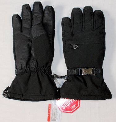 PRADA GLOVES $395 BLACK WIND STOPPER LOGO BUCKLED SKI/WINTER GLOVES 8.5 MED NEW