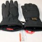 PRADA GLOVES $395 BLACK WIND STOPPER LOGO BUCKLED SKI/WINTER GLOVES 8.5 MED NEW