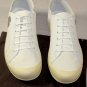 GUCCI SHOES $495 WHITE KANVAS LOGO CREST EMBROIDERED TRAINERS 13 46e NEW