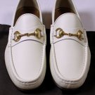 GUCCI SHOES $695 CREAM CALFSKIN GOLD HORSEBIT ORNAMENT 1953 LOAFER 7.5 40.5e NEW