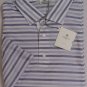 BORRELLI POLO $425 VIOLET/BLUE STRIPED 3-BTN HANDMADE COTTON POLO 3XL 58e NEW