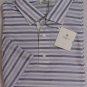 BORRELLI POLO $425 VIOLET/BLUE STRIPED 3-BTN HANDMADE COTTON POLO 3XL 58e NEW