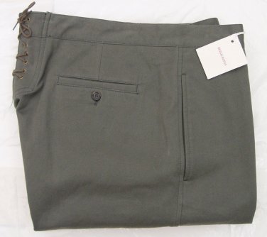 MICHAEL BASTIAN PANTS $545 FATIGUE GRAY STITCH TIED CHINO TROUSER 38 54e NEW