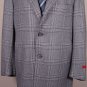 ISAIA COAT $3850 GRAY GLENPLAID SUPER 180's 3-BTN HANDMADE TOP COAT 44R 54e NEW
