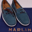 TOD'S SHOES $585 BLUE MARLIN HYANNISPORT TIED VAMP LOGO BOAT SHOE 7 40  NEW