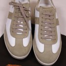 TOD'S SHOES $445 WHITE/BEIGE LOGO STRIPE PEBBLE SOLE TRAINERS 11 44e NEW