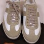 TOD'S SHOES $445 WHITE/BEIGE LOGO STRIPE PEBBLE SOLE TRAINERS 11 44e NEW