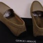 GIORGIO ARMANI SHOES $595 LIGHT BROWN LOGO EMBELLISHED SUEDE DRIVERS 11 44e NEW