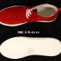 KITON SHOES $995 RED SUEDE LOGO PULL TAB STITCHED ANKLE TRAINER 9.5 42.5e NEW