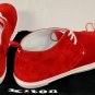 KITON SHOES $995 RED SUEDE LOGO PULL TAB STITCHED ANKLE TRAINER 9.5 42.5e NEW