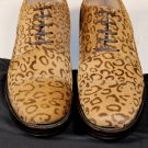 GIORGIO ARMANI SHOES $990 BROWN LEOPARD PRINT PONY HAIR CAPTOE DERBY 8 41e NEW