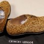 GIORGIO ARMANI SHOES $990 BROWN LEOPARD PRINT PONY HAIR CAPTOE DERBY 8 41e NEW