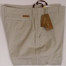 GUCCI PANTS $580 TAN LOGO LEATHER TAB FIT LEG STRETCH CHINO SLACKS 36 52e NEW