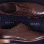 PRADA SHOES $740 BROWN OPTIONAL LACED VINTAGED WING TIP OXFORD 9.5 42.5e NEW