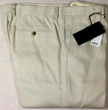 GUCCI PANTS $610 LIGHT GRAY TEXTURED STRIPE COUTURE DRESS SLACKS 38 54e NEW