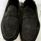 SANTONI SHOES $650 DARK BROWN SUEDE BANDED VAMP HANDMADE LOAFER 12 45e NEW