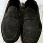 SANTONI SHOES $650 DARK BROWN SUEDE BANDED VAMP HANDMADE LOAFER 12 45e NEW