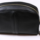 CORNELIANI BAG $580 DARK BROWN GRAIN LEATHER LOGO DOP KIT SHAVE TRAVEL BAG NEW