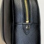 CORNELIANI BAG $580 DARK BROWN GRAIN LEATHER LOGO DOP KIT SHAVE TRAVEL BAG NEW