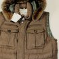 BRUNELLO CUCINELLI VEST $5115 BROWN CASHMERE/GOOSEDOWN/ FOXFUR GILET L 52e NEW