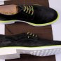 TOD'S SHOES $595 BLACK SUEDE CONTRAST LACE NEON YELLOW SOLE DERBY 11 44e NEW
