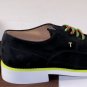 TOD'S SHOES $595 BLACK SUEDE CONTRAST LACE NEON YELLOW SOLE DERBY 11 44e NEW