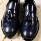 SALVATORE FERRAGAMO SHOES $720 DARK BLUE WINGTIP TASSELE VAMP LOAFER 10D 43e NEW