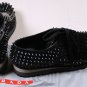 PRADA SPORT SHOES $1150 BLACK SPIKE STUDDED CALFSKIN LACE UP TRAINERS 10 43 NEW