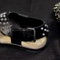 DSQUARED2 SHOES $820 BLACK SPIKE STUDDED STRAP ESPADRILLE SOLE SANDAL 8 41e NEW