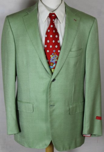 ISAIA JACKET $3480 LIGHT GREEN AQUACASHMERE/SILK 2-BTN HANDMADE COAT 40R 50e NEW