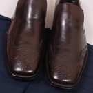 PRADA SHOES $795 DARK BROWN WING-TIP TOE STITCH ORNAMENTED LOAFER 9.5 42.5e NEW