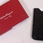 SALVATORE FERRAGAMO I-PHONE CASE $310 BLACK LOGO GANCINI EMBOSSED COVER/SKIN NEW