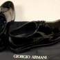 GIORGIO ARMANI SHOES $645 BLACK BRUSHED CALF STITCHED COMFORT DERBY 9 42e NEW