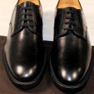 TOD'S SHOES $595 BLACK LOGO EMBOSSED ESQUIRE PEBBLE SOLE DERBYS 7.5 40.5e NEW