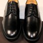 TOD'S SHOES $595 BLACK LOGO EMBOSSED ESQUIRE PEBBLE SOLE DERBYS 7.5 40.5e NEW