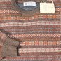 BRUNELLO CUCINELLI SWEATER BROWN 100%CASHMERE FAIR ISLE CREWNECK XL 54e NEW