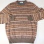 BRUNELLO CUCINELLI SWEATER BROWN 100%CASHMERE FAIR ISLE CREWNECK XL 54e NEW