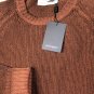YSL YVES SAINT LAURENT SWEATER $990 RUST 100%CASHMERE LOGO CREWNECK L 52e NEW