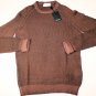 YSL YVES SAINT LAURENT SWEATER $990 RUST 100%CASHMERE LOGO CREWNECK L 52e NEW