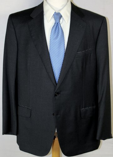 BRIONI SUIT $5890 CHAR BLACK 2BTN 100%WOOL PARLAMENTO HANDMADE SUIT 46R 56e NEW