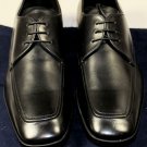PRADA SHOES $670 BLACK LOGO EMBOSSED NICE CALF LACE UP DERBY 8.5 41.5e NEW