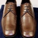 PRADA SHOES $670 DARK BROWN LOGO EMBOSSED NICE CALF LACE UP DERBY 8.5 41.5e NEW