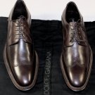 DOLCE & GABBANA SHOES $1290 DARK BROWN WINGTIP STITCH RUNWAY DERBY 10 43e NEW