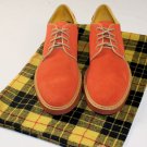 CESARE PACIOTTI SHOES $495 ORANGE SUEDE MADISON AVE DOWNTOWN DERBY 10 43e NEW