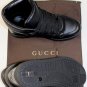 GUCCI SHOES $595 BLACK LEATHER QUILTED LOGO SCRIPT HI-TOP TRAINERS 10 43 NEW