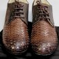 DOLCE & GABBANA SHOES $990 DARK BROWN WOVEN LEATHER LOW HEEL DERBY 12 45e NEW