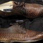 DOLCE & GABBANA SHOES $990 DARK BROWN WOVEN LEATHER LOW HEEL DERBY 12 45e NEW