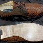 DOLCE & GABBANA SHOES $990 DARK BROWN WOVEN LEATHER LOW HEEL DERBY 12 45e NEW