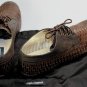DOLCE & GABBANA SHOES $990 DARK BROWN WOVEN LEATHER LOW HEEL DERBY 12 45e NEW