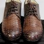 DOLCE & GABBANA SHOES $990 DARK BROWN WOVEN LEATHER LOW HEEL DERBY 12 45e NEW
